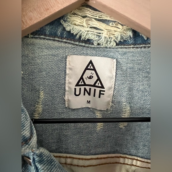 🇺🇸 UNIF Spiked USA Flag Stripe Star Stud Denim Jean Sleeveless Oversized Vest - Picture 3 of 3